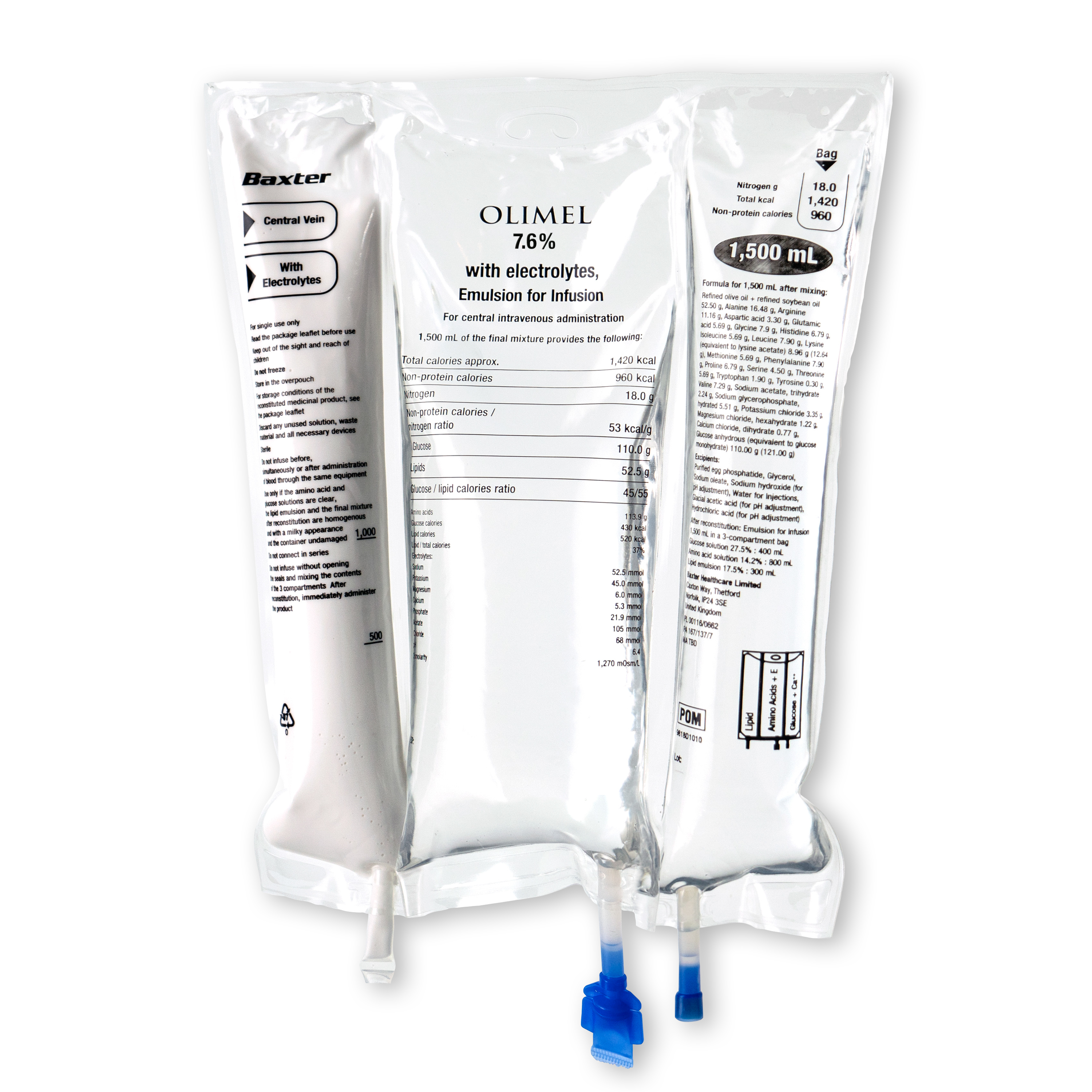 OLIMEL 7,6% Изображение системы парентерального питания OLIMEL 7.6%